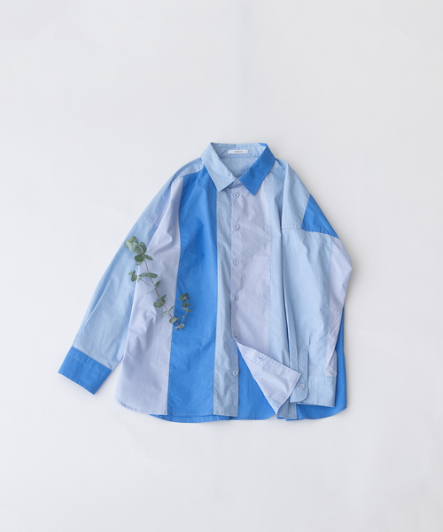 nop de nod(ノップドゥノッド)の「タイプライター配色縦切り替えシャツ(シャツ/ブラウス・レディース・ブルー/ダークブルー/ピンク・M)」の10枚目の写真