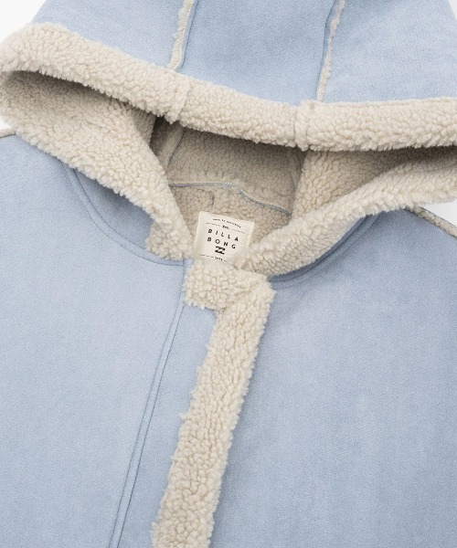 BILLABONG（ビラボン）の「【BILLABONG/ビラボン】MOUTON HOODED COAT/ロング　ムートンボアコート（ムートンコート・レディース・ブルー/ライトブラウン・MEDIUM）」の6枚目の写真