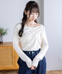 【7色展開】ドレープカットソー