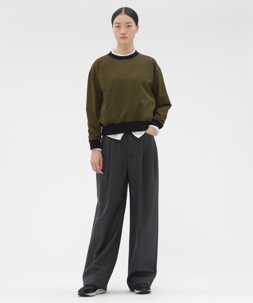 MARGARET HOWELL（マーガレットハウエル）の「HIGHDENCE POLYESTER JERSEY（Tシャツ/カットソー・レディース・オリーブ/ブラック・2）」の7枚目の写真