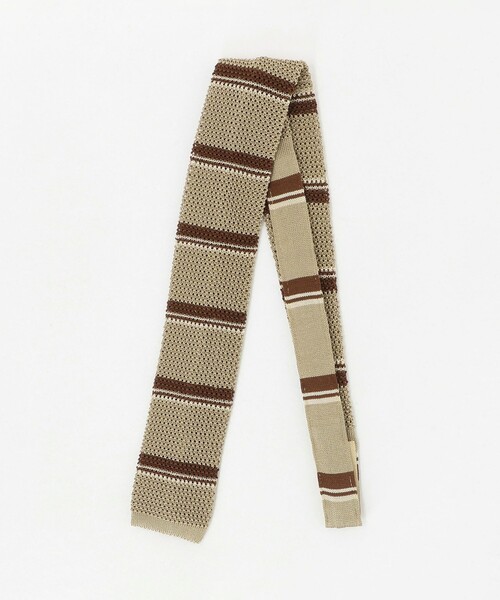 green label relaxing（グリーンレーベルリラクシング）の「＜Bleck＞6.5cm ニット ボーダー ネクタイ（ネクタイ・メンズ・ダークブラウン/ネイビー/ベージュ・FREE）」の2枚目の写真