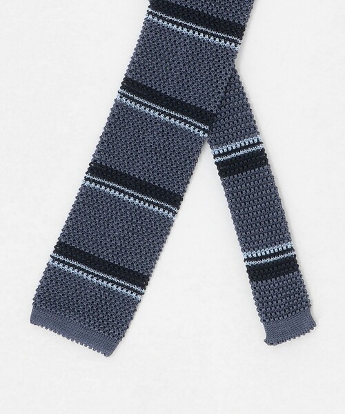 green label relaxing（グリーンレーベルリラクシング）の「＜Bleck＞6.5cm ニット ボーダー ネクタイ（ネクタイ・メンズ・ダークブラウン/ネイビー/ベージュ・FREE）」の4枚目の写真