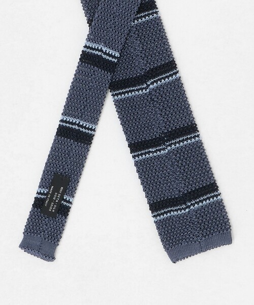 green label relaxing（グリーンレーベルリラクシング）の「＜Bleck＞6.5cm ニット ボーダー ネクタイ（ネクタイ・メンズ・ダークブラウン/ネイビー/ベージュ・FREE）」の5枚目の写真