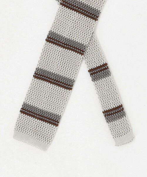 green label relaxing（グリーンレーベルリラクシング）の「＜Bleck＞6.5cm ニット ボーダー ネクタイ（ネクタイ・メンズ・ダークブラウン/ネイビー/ベージュ・FREE）」の7枚目の写真