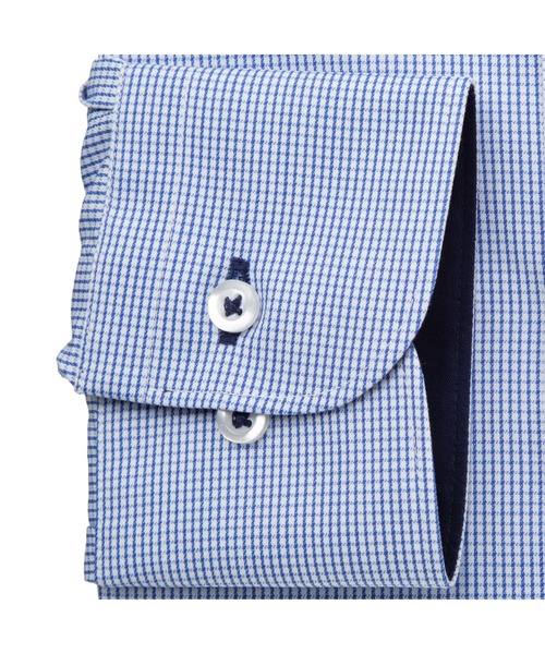 TOKYO SHIRTS（トウキョウシャツ）の「【吸水速乾】 形態安定ノンアイロン ボタンダウン 長袖ビジネスワイシャツ（ビジネスシャツ・メンズ・ブルー・首回り37cm-裄丈80cm/首回り39cm-裄丈80cm/首回り39cm-裄丈84cm/首回り41cm-裄丈82cm/首回り41cm-裄丈86cm/首回り42cm-裄丈82cm/首回り42cm-裄丈86cm/首回り43cm-裄丈82cm/首回り43cm-裄丈86cm/首回り37cm-裄丈84cm）」の6枚目の写真