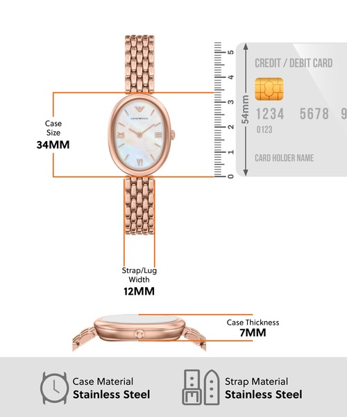 EMPORIO ARMANI(エンポリオアルマーニ)の「エンポリオ・アルマーニ 腕時計 レディース アナログ ステンレス AR11775(アナログ腕時計・レディース・ピンクゴールド・FREE)」の7枚目の写真