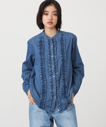 SOMETHING（サムシング）の「SOMETHING シーグラスフリルデニムシャツ（シャツ/ブラウス）」