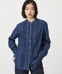 SOMETHING（サムシング）の「SOMETHING シーグラスフリルデニムシャツ（シャツ/ブラウス）」