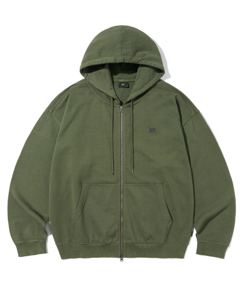 BROWNBREATH(ブラウンブレス)の「PIGMENT TAG HOOD ZIP UP - KHAKI(パーカー・レディース・その他・XL)」の1枚目の写真
