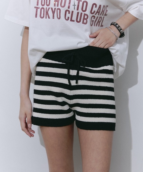 BLONDEY(ブロンディ)の「サマーニットショートパンツ(その他パンツ・レディース・ブラック/ブラック×ホワイト/グレー・FREE)」の2枚目の写真