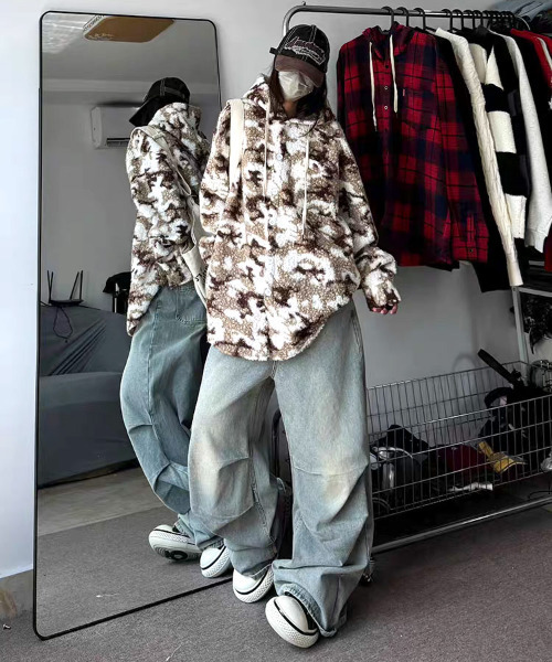 FVLMEN(フルメン)の「【FVLMEN】マーブル カモフラージュ シャツ パーカー(パーカー・メンズ・グレー/ブラウン/カモフラージュ・MEDIUM/LARGE/X-LARGE)」の10枚目の写真