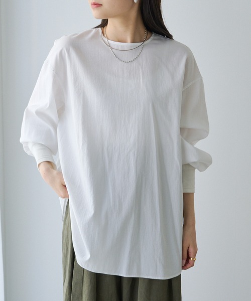 PUAL CE CIN（ピュアルセシン）の「万能レイヤードプルオーバーブラウス（シャツ/ブラウス・レディース・オフホワイト/ブルー・FREE）」の2枚目の写真