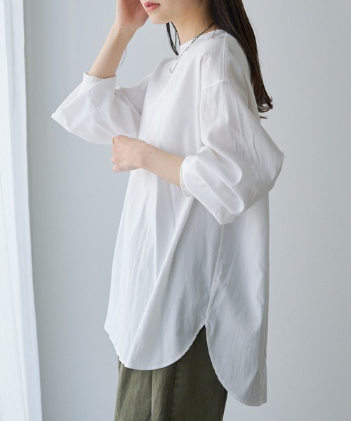 PUAL CE CIN（ピュアルセシン）の「万能レイヤードプルオーバーブラウス（シャツ/ブラウス・レディース・オフホワイト/ブルー・FREE）」の12枚目の写真