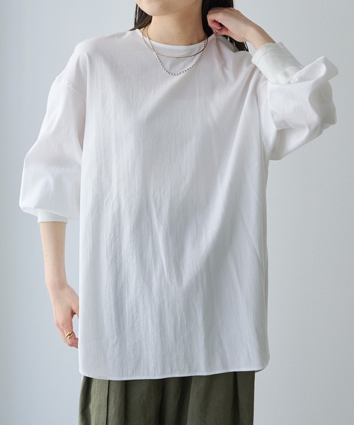 PUAL CE CIN（ピュアルセシン）の「万能レイヤードプルオーバーブラウス（シャツ/ブラウス・レディース・オフホワイト/ブルー・FREE）」の13枚目の写真