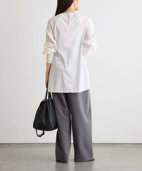 PUAL CE CIN（ピュアルセシン）の「万能レイヤードプルオーバーブラウス（シャツ/ブラウス・レディース・オフホワイト/ブルー・FREE）」の9枚目の写真