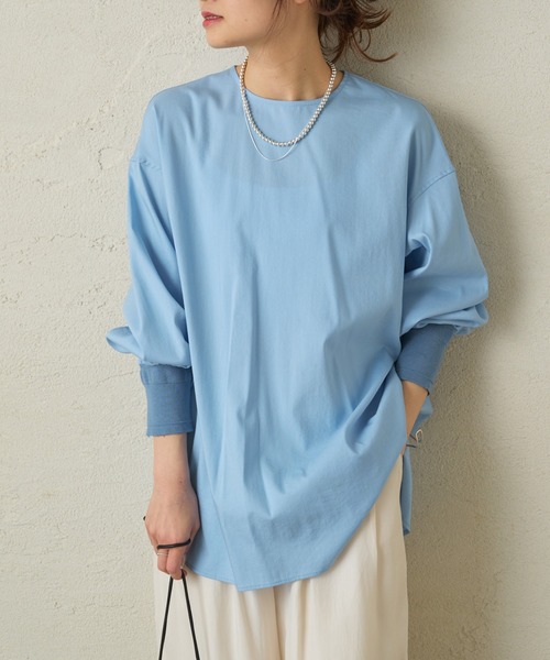 PUAL CE CIN（ピュアルセシン）の「万能レイヤードプルオーバーブラウス（シャツ/ブラウス・レディース・オフホワイト/ブルー・FREE）」の6枚目の写真