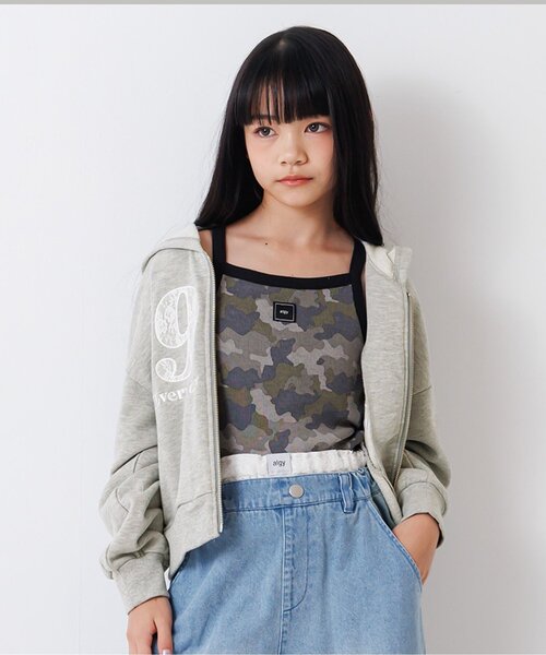 algy（アルジー）の「レースナンバリングパーカー（パーカー・キッズ・ピンク/チャコール/グレー・140/130/160/150）」の2枚目の写真