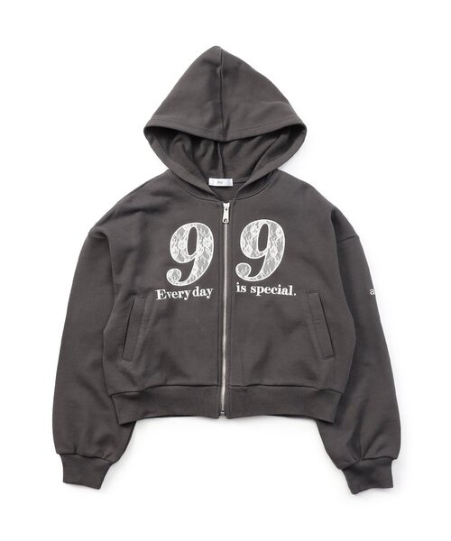 algy（アルジー）の「レースナンバリングパーカー（パーカー・キッズ・ピンク/チャコール/グレー・140/130/160/150）」の3枚目の写真