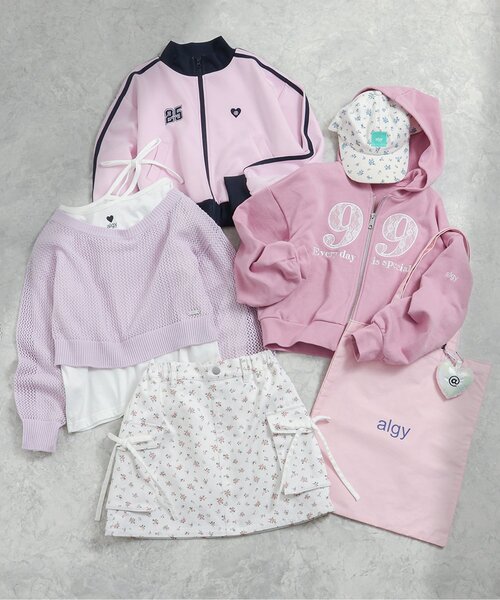 algy（アルジー）の「レースナンバリングパーカー（パーカー・キッズ・ピンク/チャコール/グレー・140/130/160/150）」の10枚目の写真