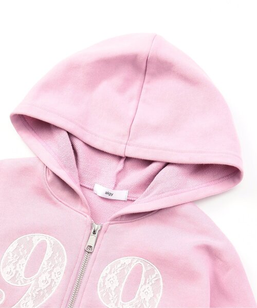 algy（アルジー）の「レースナンバリングパーカー（パーカー・キッズ・ピンク/チャコール/グレー・140/130/160/150）」の4枚目の写真