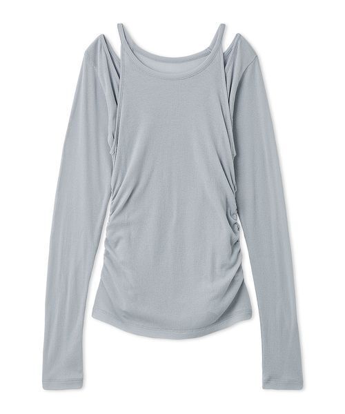 FRAY I.D（フレイアイディー）の「2WAYアンサンブルカットソー/ウォッシャブル（Tシャツ/カットソー・レディース・ミント/ライトブルー/アイボリー・F）」の3枚目の写真