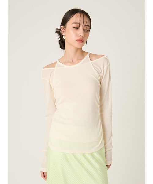 FRAY I.D（フレイアイディー）の「2WAYアンサンブルカットソー/ウォッシャブル（Tシャツ/カットソー・レディース・ミント/ライトブルー/アイボリー・F）」の5枚目の写真