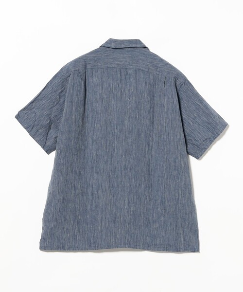 BEAMS PLUS(ビームスプラス)の「Open Collar Indigo Linen Stripe(シャツ/ブラウス・メンズ・インディゴブルー・LARGE/MEDIUM/SMALL/X-LARGE)」の4枚目の写真