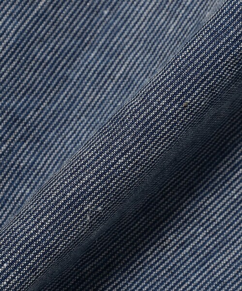 BEAMS PLUS(ビームスプラス)の「Open Collar Indigo Linen Stripe(シャツ/ブラウス・メンズ・インディゴブルー・LARGE/MEDIUM/SMALL/X-LARGE)」の6枚目の写真