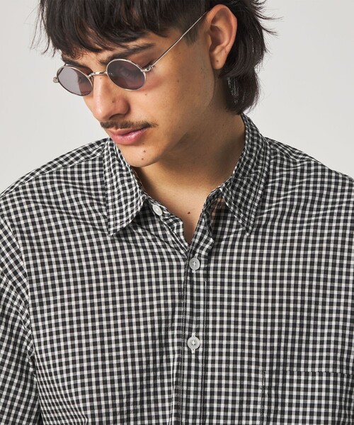 Steven Alanスティーブンアラン ギンガムチェック半袖シャツ ML セール】＜Steven Alan＞ リバティ ギンガムチェック リバースシーム