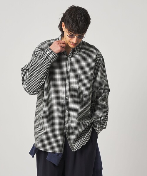 Steven Alan＞ リバティ ギンガムチェック リバースシーム シャツ
