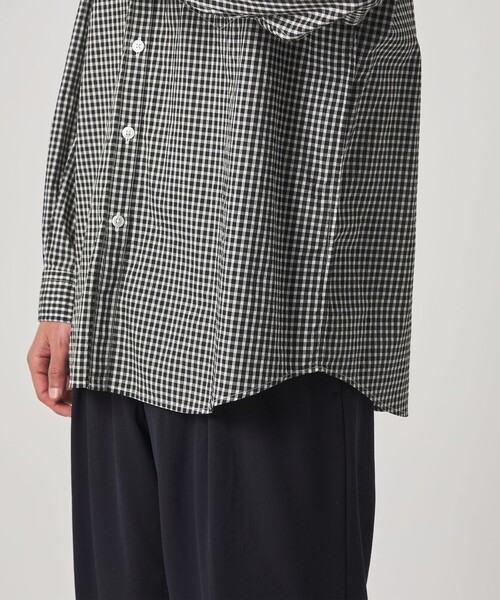 Steven Alan(スティーブンアラン)の「<Steven Alan> リバティ ギンガムチェック リバースシーム シャツ LOOSE(シャツ/ブラウス・メンズ・ブラック/イエロー・S/M/L/XL)」の4枚目の写真