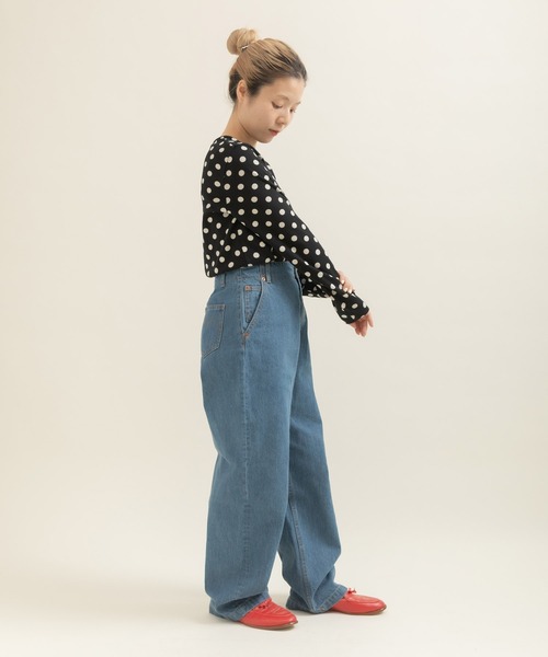 CHILD WOMAN（チャイルドウーマン）の「フライスドットプリント クルーネック長袖プルオーバー（Tシャツ/カットソー・レディース・キナリ/ブラック・FREE）」の18枚目の写真