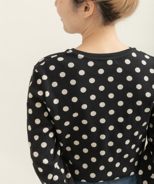CHILD WOMAN（チャイルドウーマン）の「フライスドットプリント クルーネック長袖プルオーバー（Tシャツ/カットソー・レディース・キナリ/ブラック・FREE）」の16枚目の写真