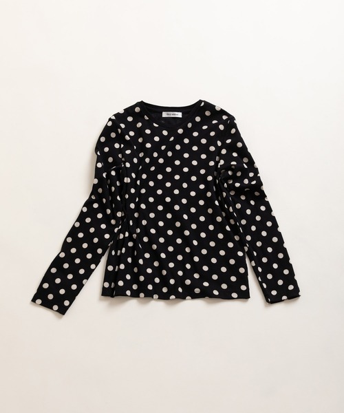 CHILD WOMAN（チャイルドウーマン）の「フライスドットプリント クルーネック長袖プルオーバー（Tシャツ/カットソー・レディース・キナリ/ブラック・FREE）」の21枚目の写真