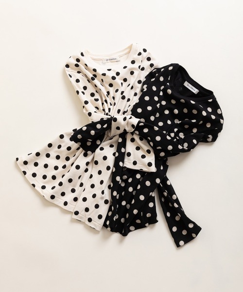 CHILD WOMAN（チャイルドウーマン）の「フライスドットプリント クルーネック長袖プルオーバー（Tシャツ/カットソー・レディース・キナリ/ブラック・FREE）」の11枚目の写真