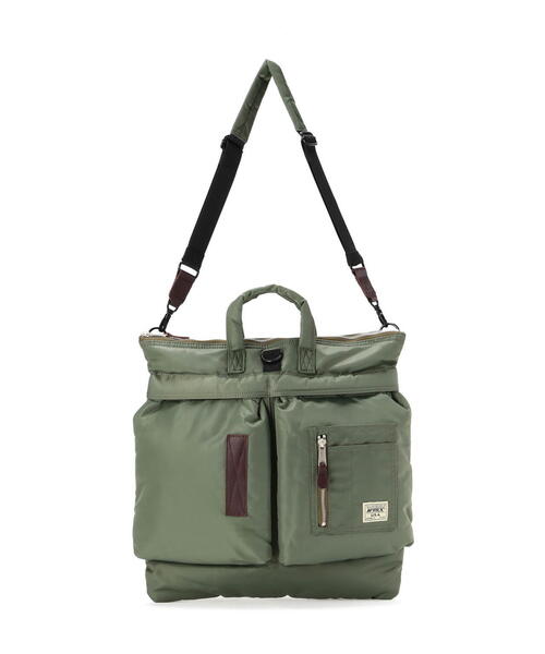 AVIREX（アヴィレックス）の「FLIGHT NYLON "MEDIUM HELMET BAG" / フライト ナイロン ミディアム ヘルメットバッグ / AVIREX / アヴィレックス（ショルダーバッグ・メンズ・その他10/ブラック・F）」の2枚目の写真