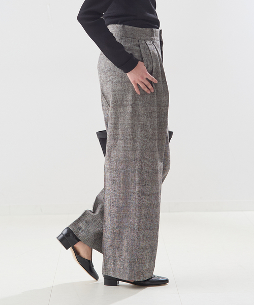 journal standard L'essage（ジャーナルスタンダードレサージュ）の「【金子綾さん着用】ツイードグレンチェックパンツ（スラックス・レディース・ブラック系その他・38/36）」の5枚目の写真