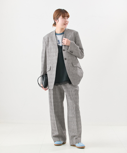 journal standard L'essage（ジャーナルスタンダードレサージュ）の「【金子綾さん着用】ツイードグレンチェックパンツ（スラックス・レディース・ブラック系その他・38/36）」の7枚目の写真