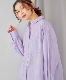 studio CLIP（スタディオクリップ）の「刺繍ストライプBIGシャツ（シャツ/ブラウス）」