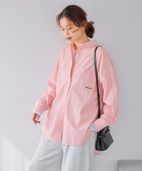 studio CLIP（スタディオクリップ）の「刺繍ストライプBIGシャツ（シャツ/ブラウス・レディース・その他2/その他3/その他1/その他4・FREE）」の7枚目の写真