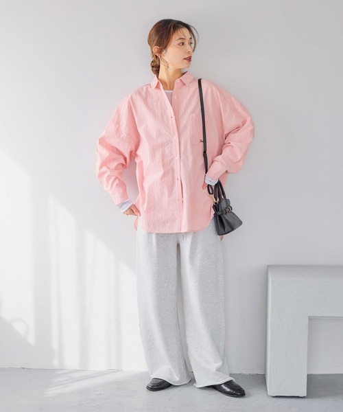 studio CLIP（スタディオクリップ）の「刺繍ストライプBIGシャツ（シャツ/ブラウス・レディース・その他2/その他3/その他1/その他4・FREE）」の8枚目の写真