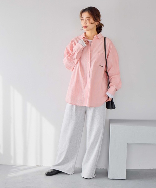 studio CLIP（スタディオクリップ）の「刺繍ストライプBIGシャツ（シャツ/ブラウス・レディース・その他2/その他3/その他1/その他4・FREE）」の9枚目の写真