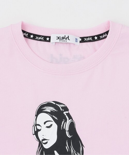 X-girl Stages（エックスガールステージス）の「スケボーガールイラスト 長袖Tシャツ（Tシャツ/カットソー・キッズ・ピンク/ブラック/グリーン系その他・100cm/90cm/140cm/130cm/120cm/110cm）」の5枚目の写真