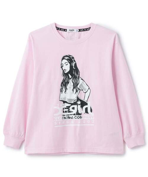 X-girl Stages（エックスガールステージス）の「スケボーガールイラスト 長袖Tシャツ（Tシャツ/カットソー・キッズ・ピンク/ブラック/グリーン系その他・100cm/90cm/140cm/130cm/120cm/110cm）」の12枚目の写真