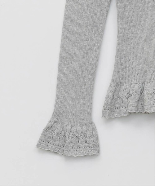 RANDA（ランダ）の「ラッフルデザインニットカーディガン（ニット/セーター・レディース・グレー/ホワイト/イエロー・FREE）」の10枚目の写真