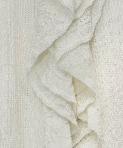 RANDA（ランダ）の「ラッフルデザインニットカーディガン（ニット/セーター・レディース・グレー/ホワイト/イエロー・FREE）」の13枚目の写真