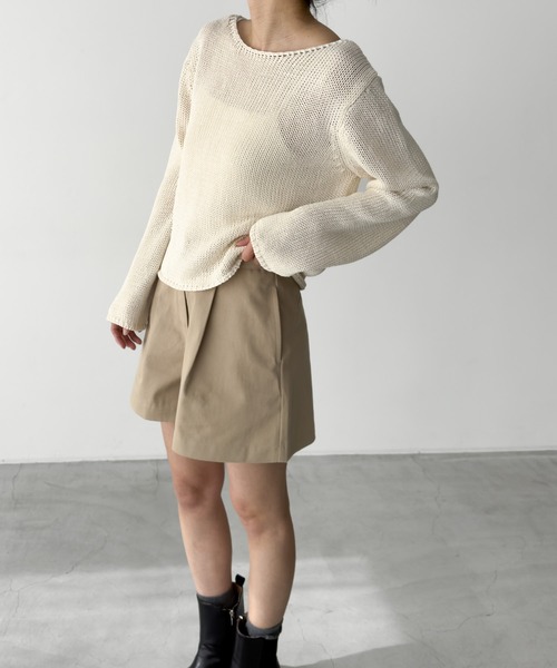 CANAL JEAN(キャナルジーン)の「El mar ペーパーボートニット(ニット/セーター・レディース・サックスブルー/アイボリー/イエロー/ベージュ・ONE SIZE)」の2枚目の写真