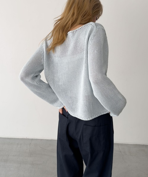 CANAL JEAN(キャナルジーン)の「El mar ペーパーボートニット(ニット/セーター・レディース・サックスブルー/アイボリー/イエロー/ベージュ・ONE SIZE)」の12枚目の写真