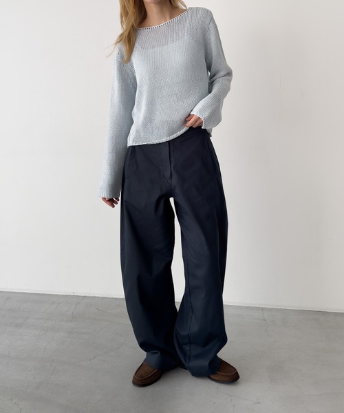 CANAL JEAN(キャナルジーン)の「El mar ペーパーボートニット(ニット/セーター・レディース・サックスブルー/アイボリー/イエロー/ベージュ・ONE SIZE)」の13枚目の写真