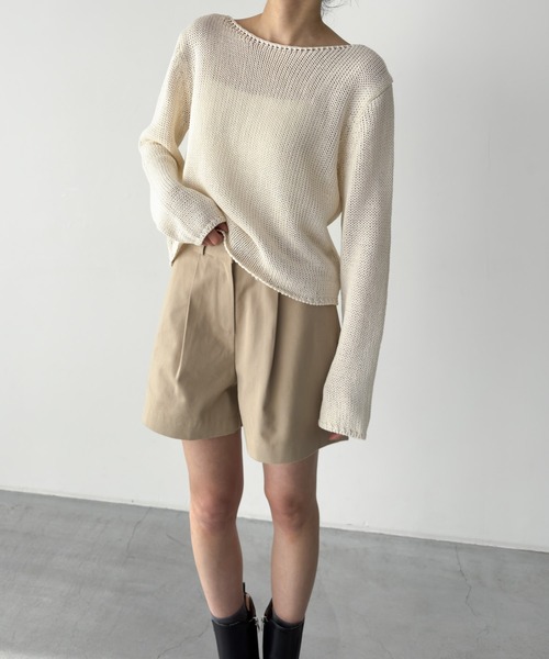 CANAL JEAN(キャナルジーン)の「El mar ペーパーボートニット(ニット/セーター・レディース・サックスブルー/アイボリー/イエロー/ベージュ・ONE SIZE)」の14枚目の写真